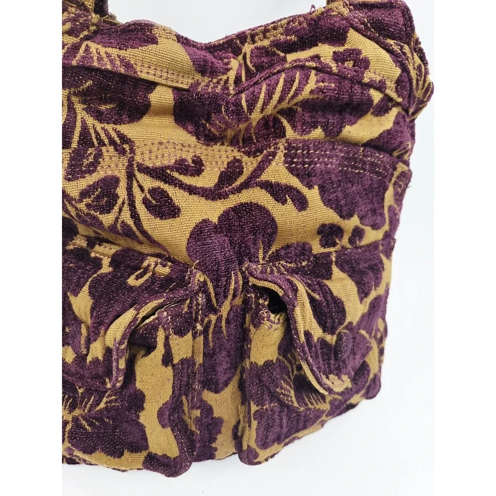 Anthropologie NEST Carpet Bag Hand Yellow Hobo Bohemian Satchel Canvas